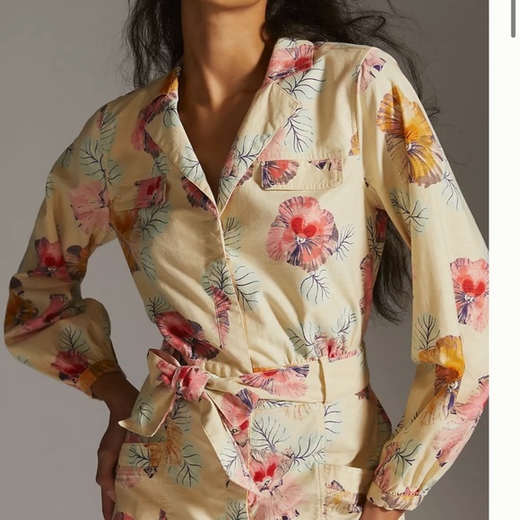 Cecilia Pettersson for Anthropologie Buttondown Romper size small petite - Picture 4 of 6